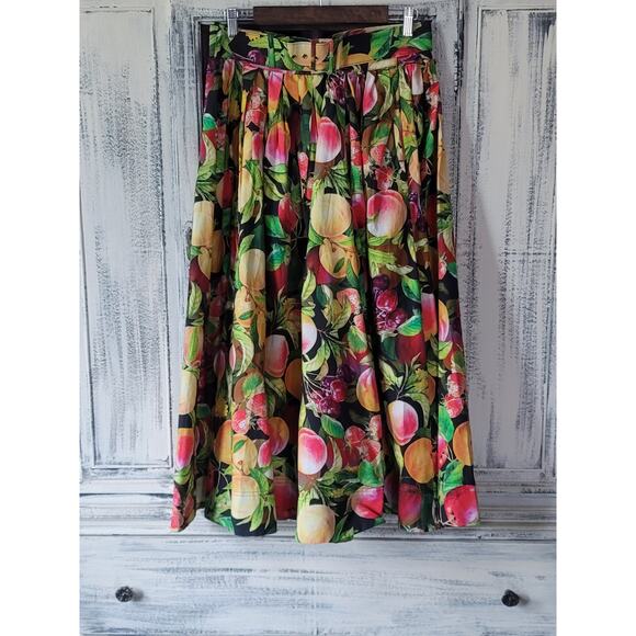 NWT Anthropologie Maeve Fruit Belted Maxi Skirt - Size 12 - Picture 5 of 8